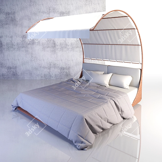 Futuristic Canopy Bed: Sleep in Style! 3D model image 1