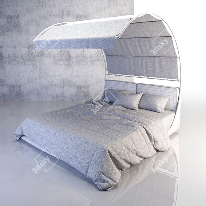 Futuristic Canopy Bed: Sleep in Style! 3D model image 2