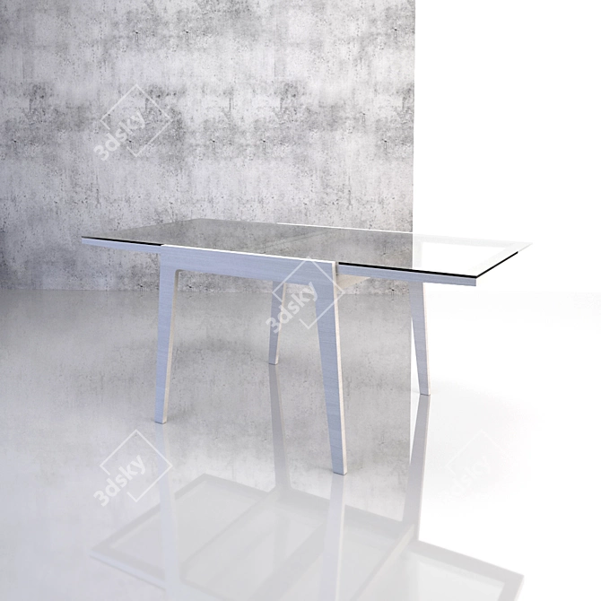 Elegant Glass Surface Dining Table 3D model image 1