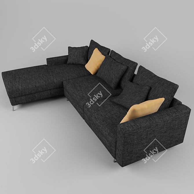 Elegant Texture Sofa 3D model image 2
