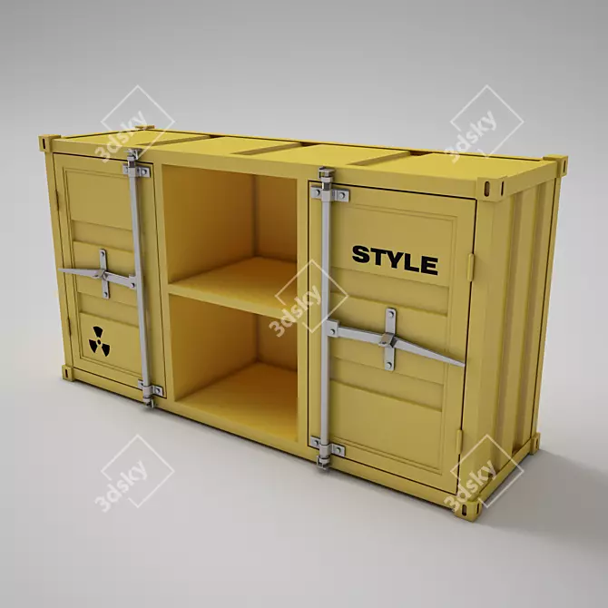 Industrial Steel Loft Cabinet 3D model image 2