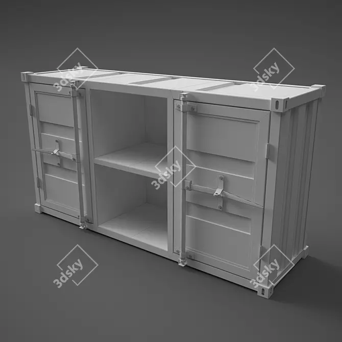 Industrial Steel Loft Cabinet 3D model image 3