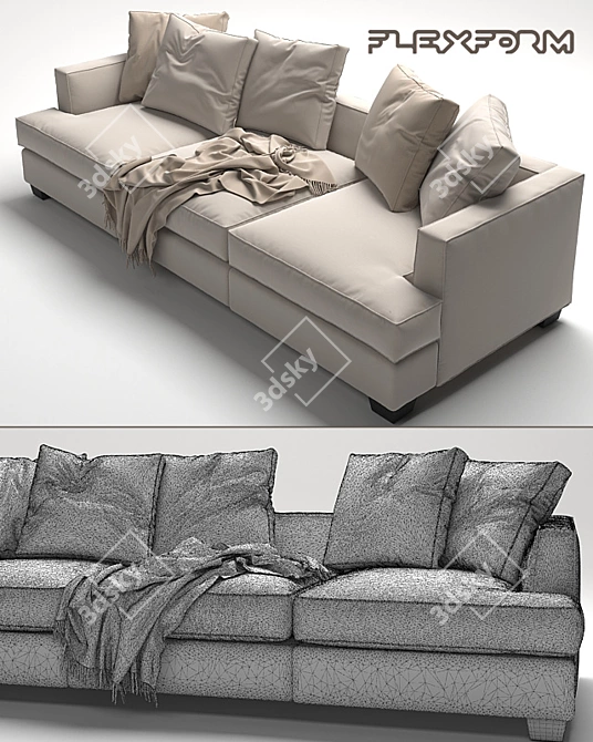 Elegant and Versatile Eros Sofa 3D model image 3