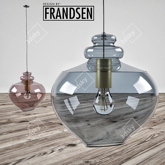 Elegant Single Pendant Light 3D model image 1