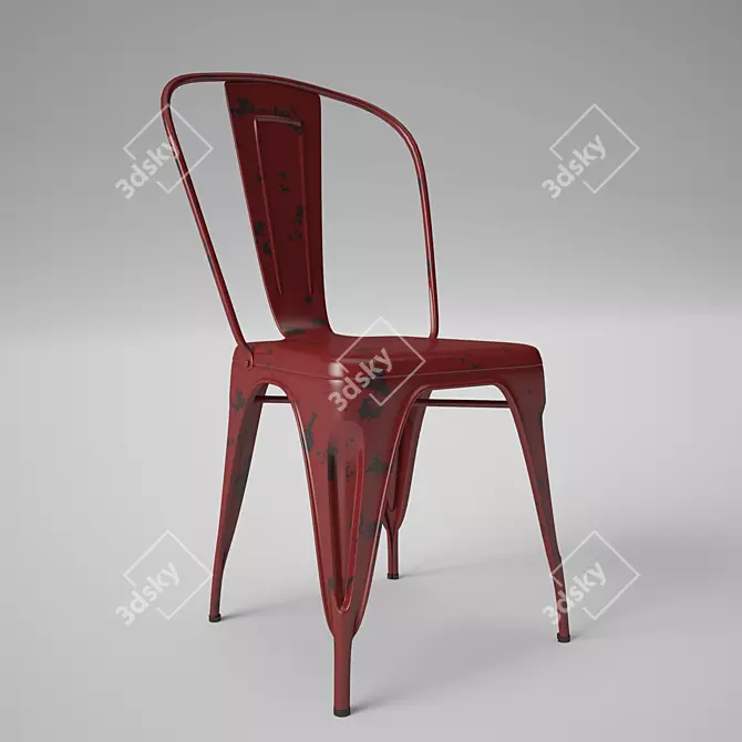 Vintage Industrial Style High Back chair 3D model image 1