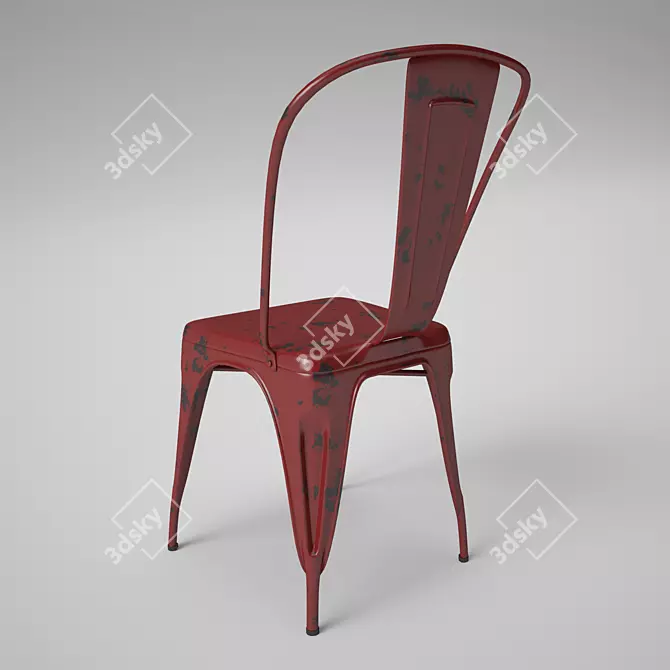 Vintage Industrial Style High Back chair 3D model image 2