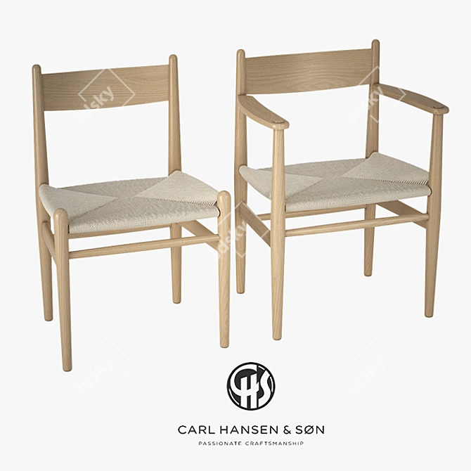 Modern Danish Design Chairs 3D model image 1