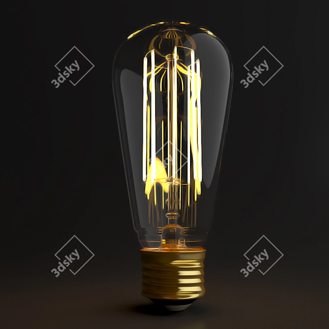 Vintage Edison Lamp 3D model image 1