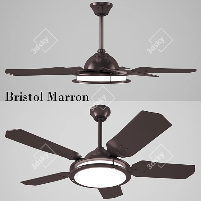 Bristol Marron Ceiling Fan - Modern Design 3D model image 1