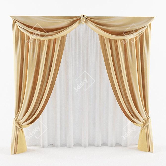Timeless Elegance: Classic Curtains 3D model image 1