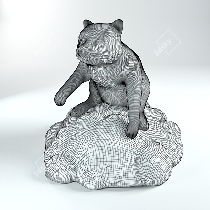 Whimsical Rascal Raccoon Figurine 3D model image 2