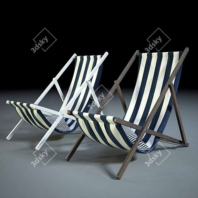 Mod 02 Deck Chair: Vibrant and Stylish 3D model image 1