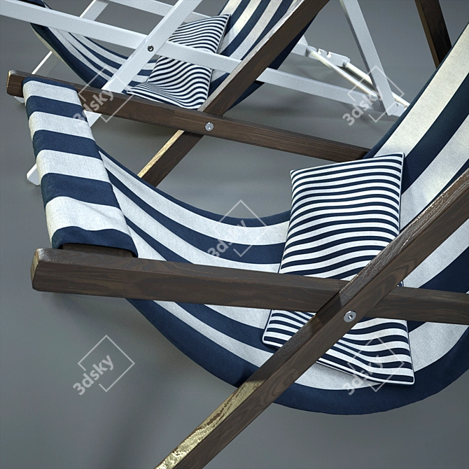 Mod 02 Deck Chair: Vibrant and Stylish 3D model image 2