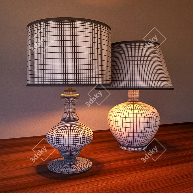 Title: Elegant Desk Lamp with Minimal Design 3D model image 2