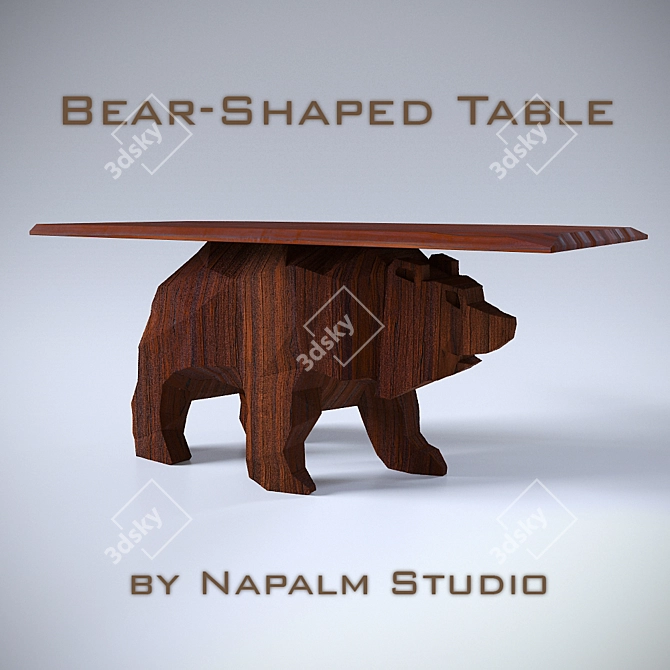 Bear-shaped Coffee Table by Napalm: Unique Design, Russian Craftsmanship 3D model image 1