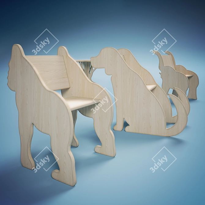 Enchanting Wooden Nursery Set 3D model image 3