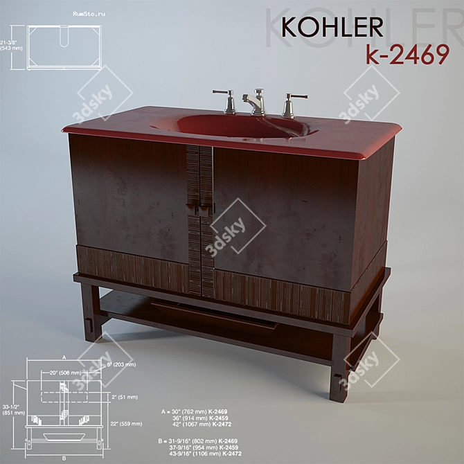 Title: KOHLER K-2469 Basin 3D model image 1