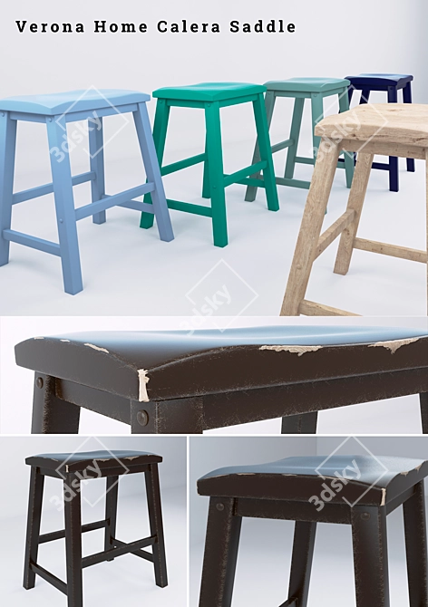 Vintage-Inspired Verona Home Barstool 3D model image 1