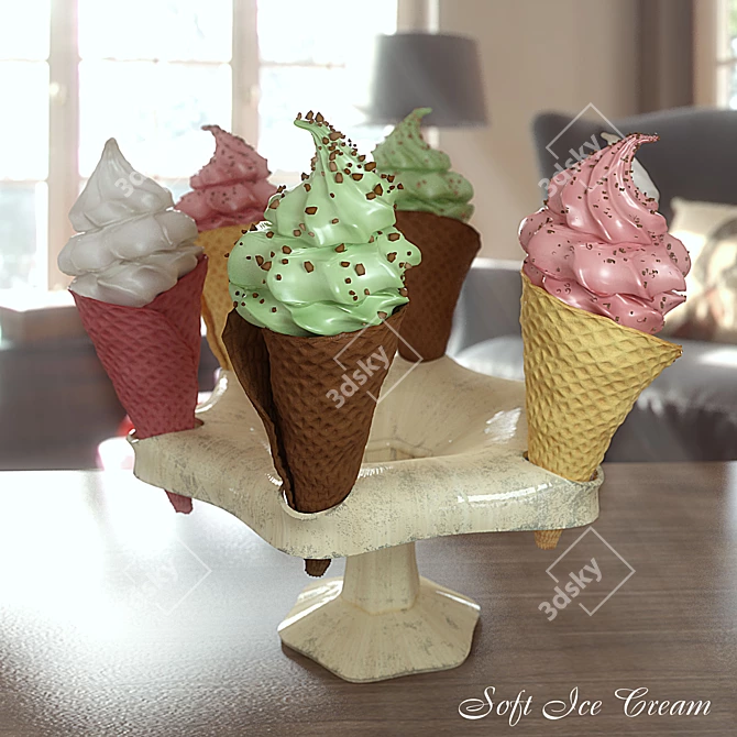 Smooth Serve Liquid Ice Cream Stand 3D model image 1