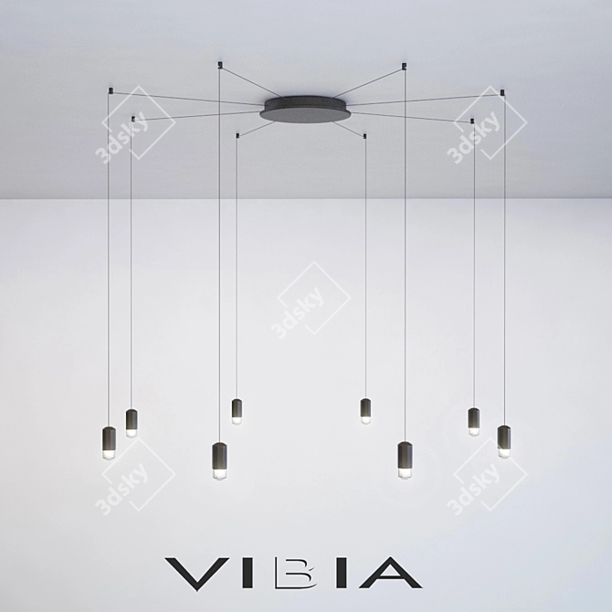 VIBIA WIREFLOW 0355: Modern Modular Ceiling Light 3D model image 1