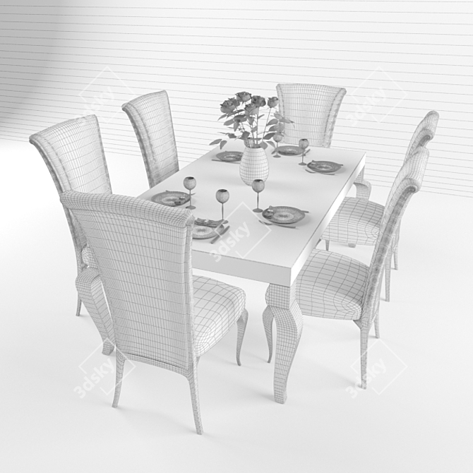 Arkeos Parete Tables and Chairs 3D model image 2