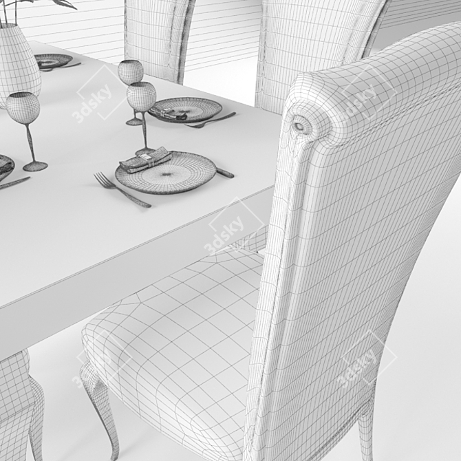 Arkeos Parete Tables and Chairs 3D model image 3