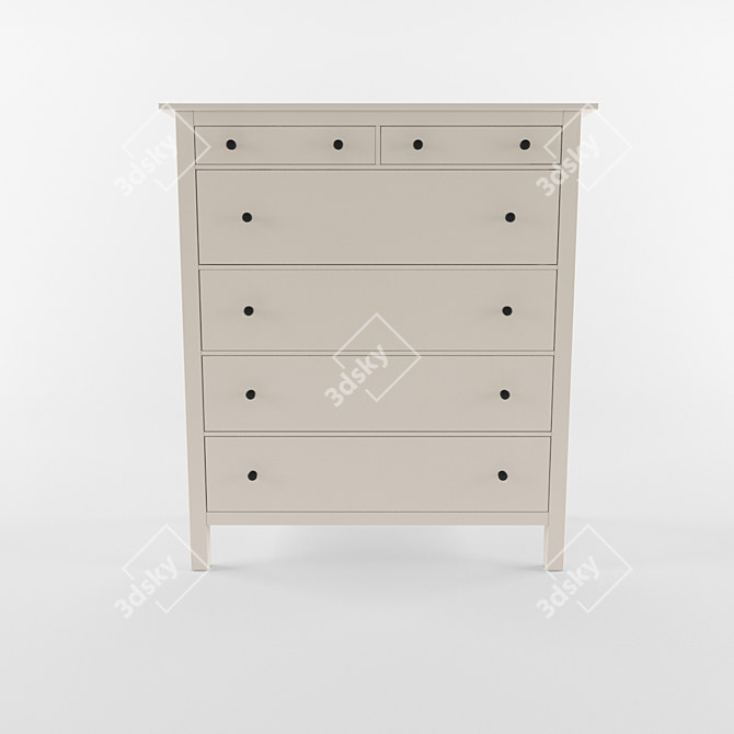 Stylish IKEA HEMNES 6-Drawer Chest 3D model image 2