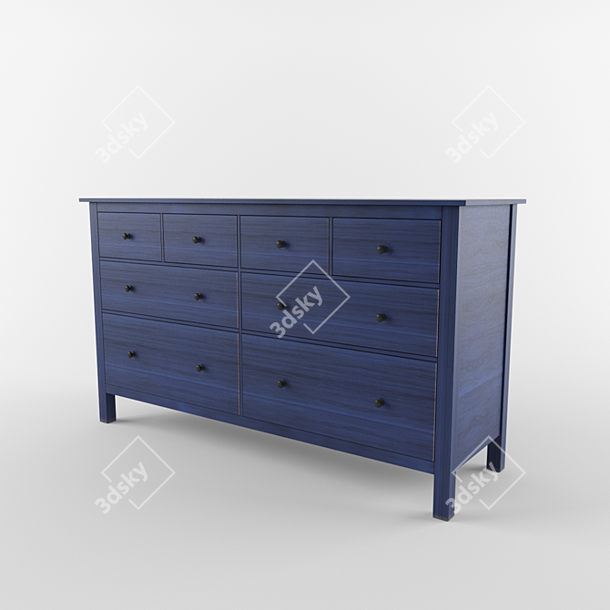 Blue Beauty: IKEA HAMNES 8-Drawer Dresser 3D model image 1