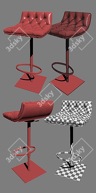 Sophisticated Constantini Pietro Club Bar Stool 3D model image 3