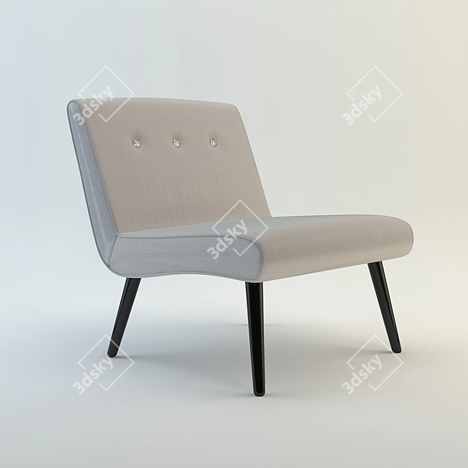 Silver Crush Vintage Accent Chair 3D model image 1