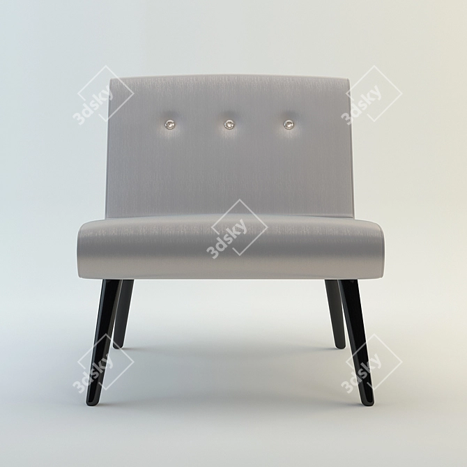 Silver Crush Vintage Accent Chair 3D model image 2