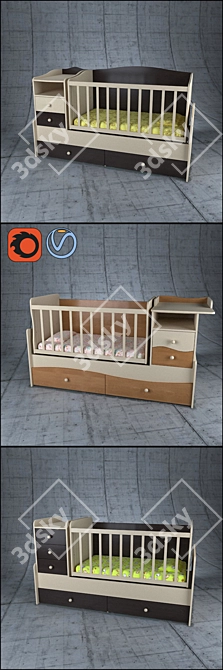 Dreamy Kids Beds 3D model image 1