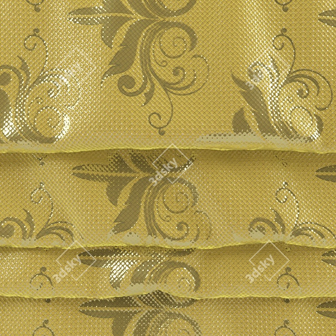 Golden Elegance Roman Curtain 3D model image 2