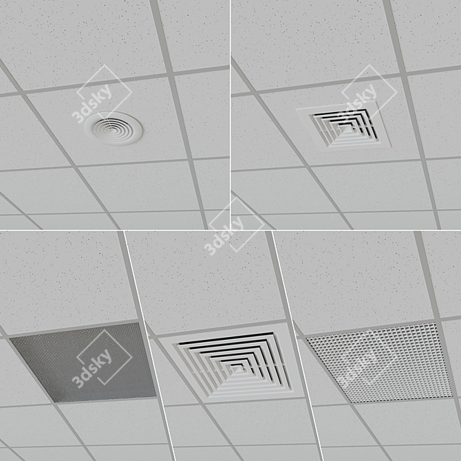 Versatile "Armstrong" Office Ceiling Kit 3D model image 3