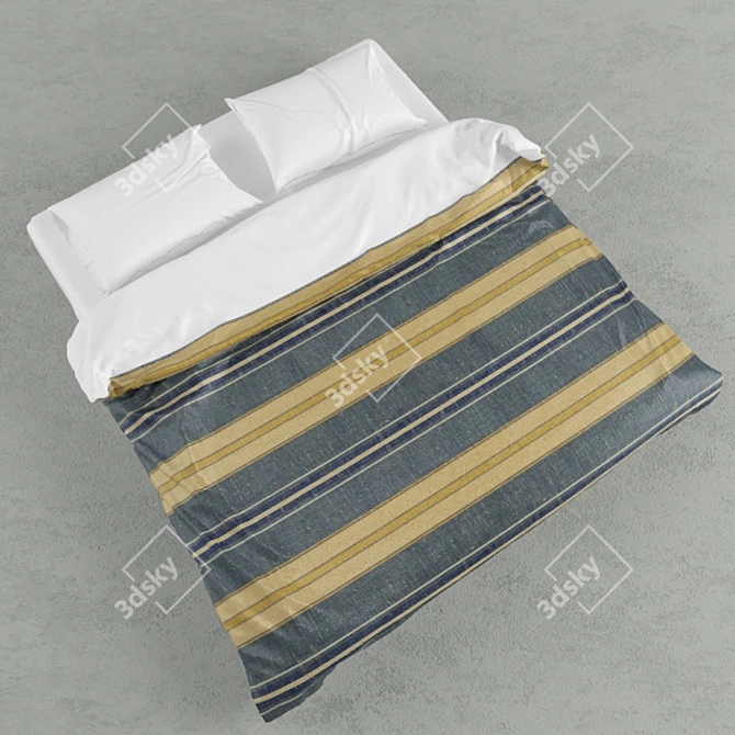 Luxury Linen Bed Sheets 3D model image 1