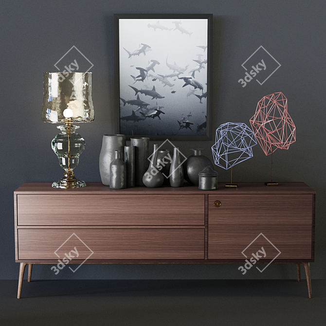 Zio Buffet & Decor Set: Stylish Accessories for Your Home 3D model image 1