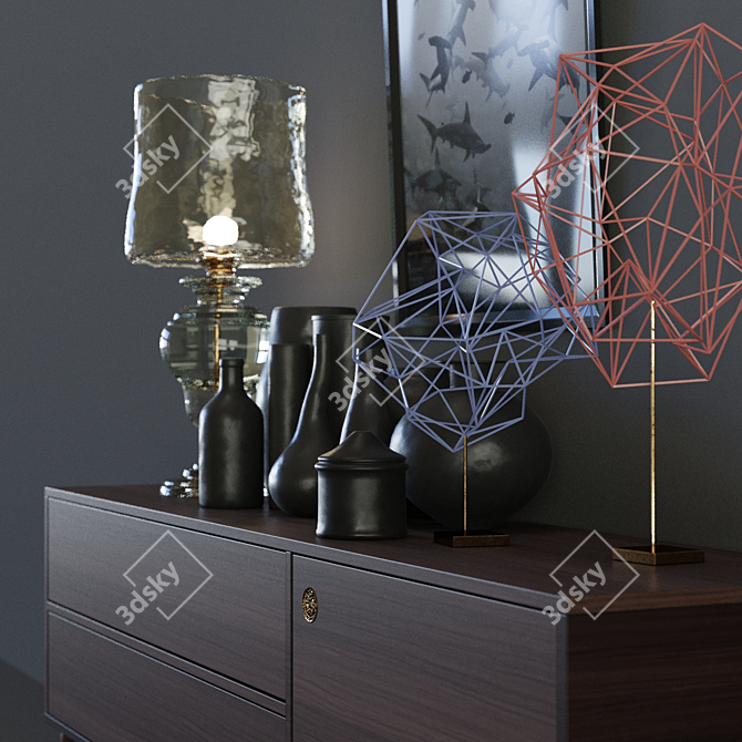 Zio Buffet & Decor Set: Stylish Accessories for Your Home 3D model image 2