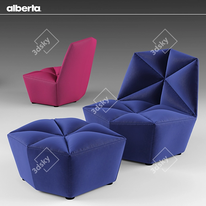 Alberta Black Armchair 3D model image 1