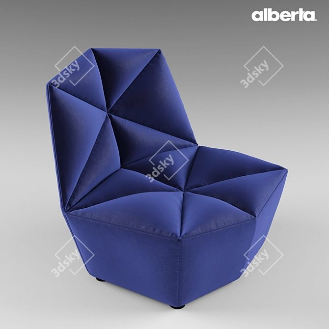 Alberta Black Armchair 3D model image 2