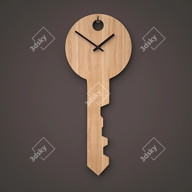 Title: Key Wall Clock (25x4x60) 3D model image 1