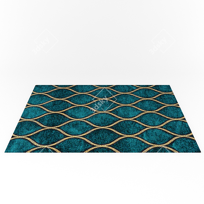 Elegant Peacock Feather Carpet 3D model image 1