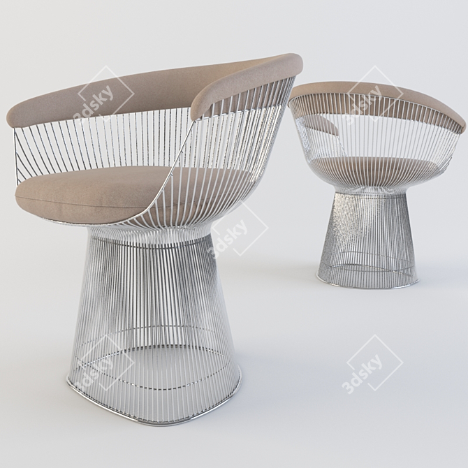 Platner Side Chair: Iconic Design 3D model image 1