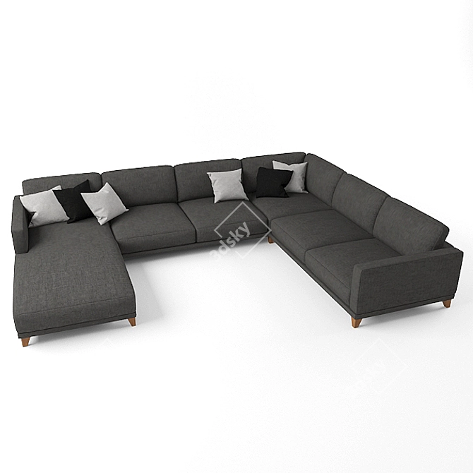 Comfy Lounge Sofa 3D model image 1