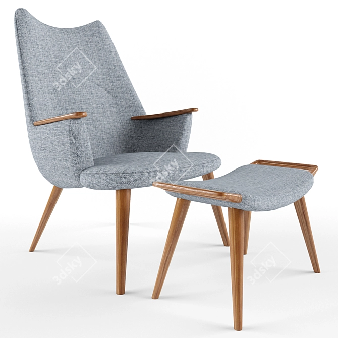 Elegant Wegner Lounge Chair 3D model image 1