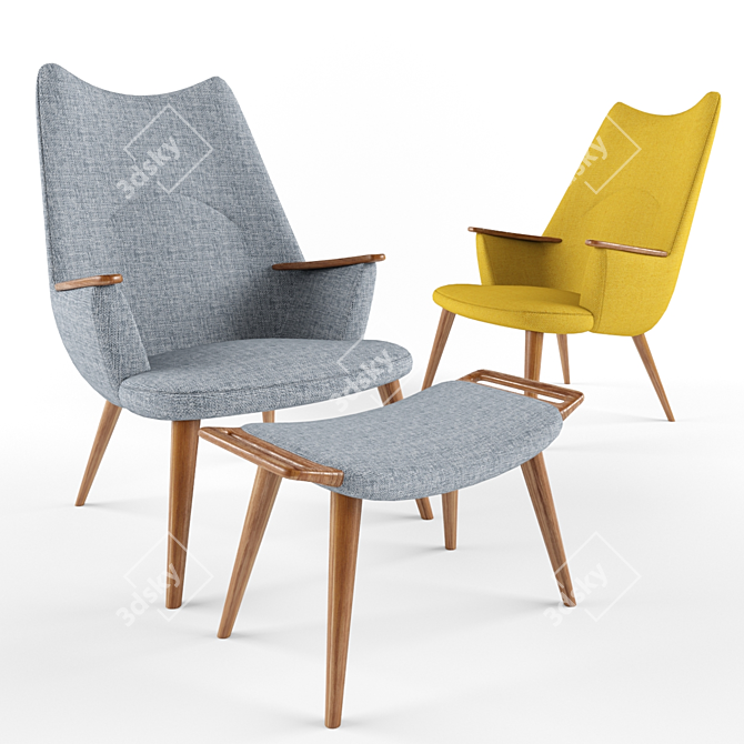 Elegant Wegner Lounge Chair 3D model image 2