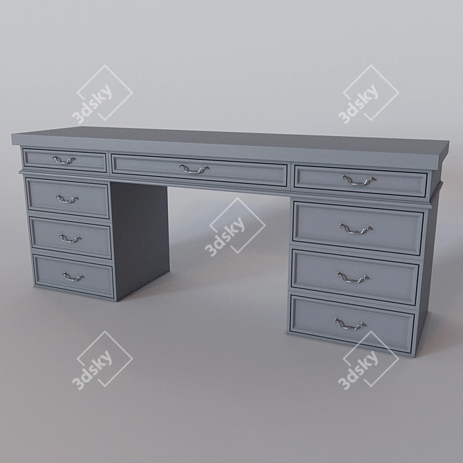 Sleek Modern Desks 3D model image 1