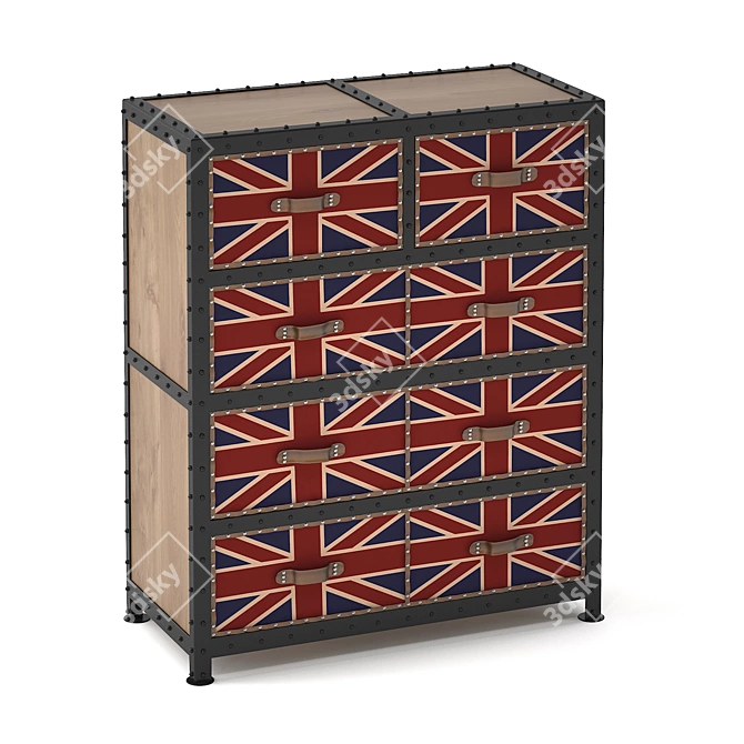 British Flag Dresser 3D model image 1