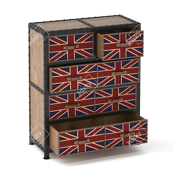 British Flag Dresser 3D model image 2