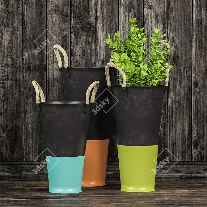 Elegance Blooming Basket 3D model image 1