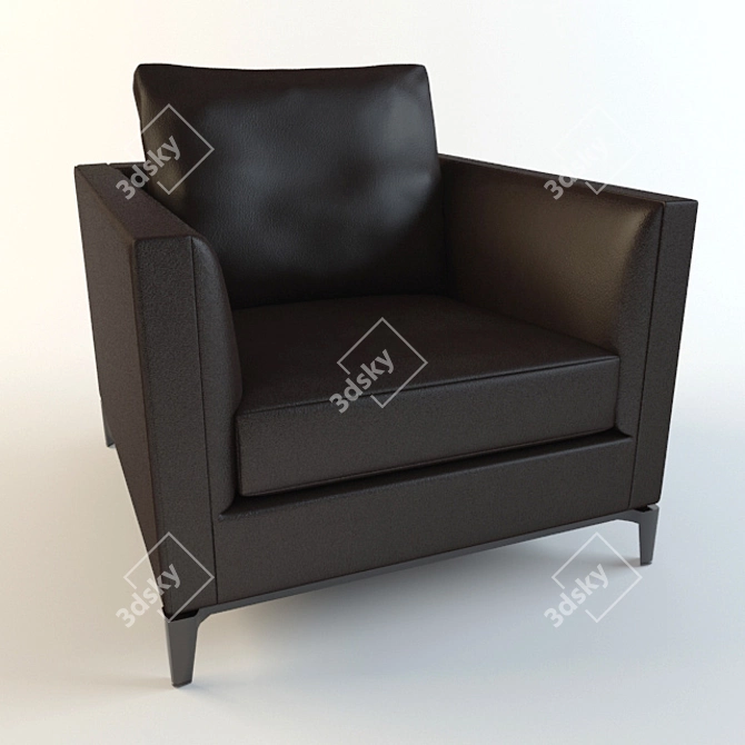Luxury Leather Minotti Andersen Armchair 3D model image 1